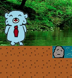 川の中の石を拾う２